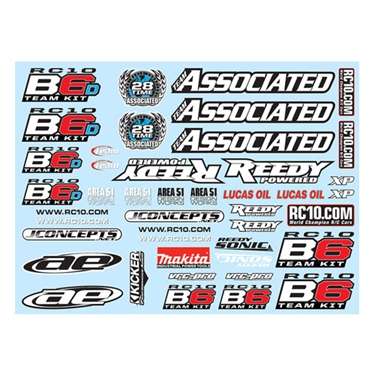 ASSOCIATED B6/B6D DECAL SHEET